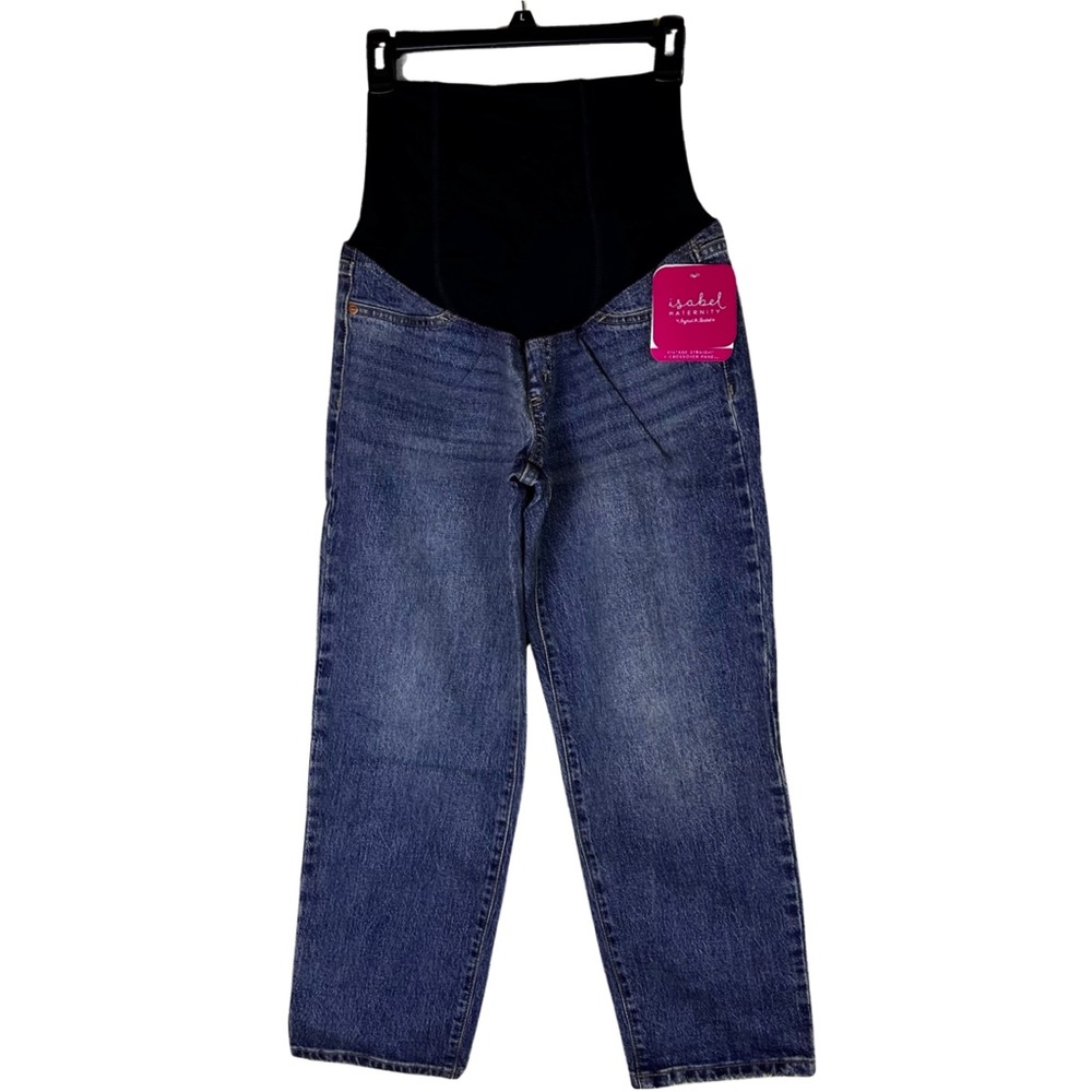 Isabel Maternity Cropped Jeans Vintage Stretch Straight Crossover Panel Size 0